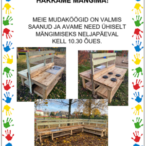 Lapsevanemad ehitasid Karksi-Nuia lasteaeda mudaköögid.